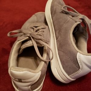 Gray suede sneakers